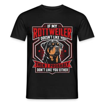 Rottweiler Hundepapa Lustig Spruch - Männer T-Shirt - Schwarz - Vorne - AI Model Male 178 light (178cm)
