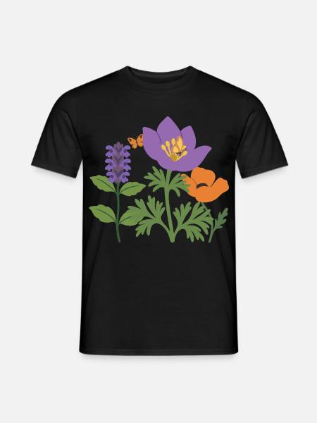 Mohn · Blumenstrauß · Gartenfreunde · Blumen - Männer T-Shirt - Schwarz