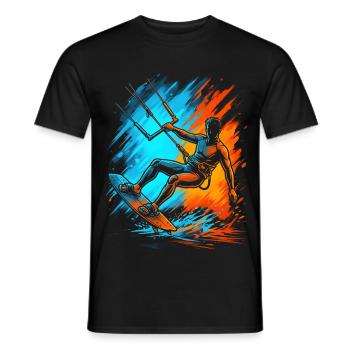 Kitesurfing Kitesurf Herren Kinder Kitesurfen - Männer T-Shirt - Schwarz - Vorne - AI Model Male 178 light (178cm)