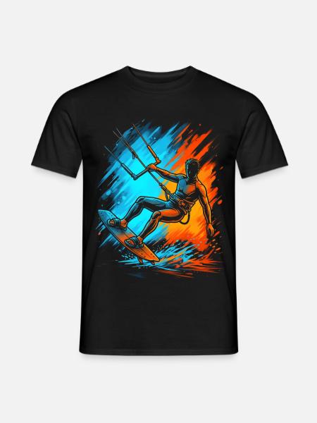 Kitesurfing Kitesurf Herren Kinder Kitesurfen - Männer T-Shirt - Schwarz