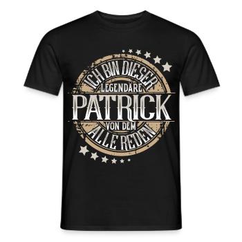 Patrick - Männer T-Shirt - Schwarz - Vorne - AI Model Male 178 light (178cm)