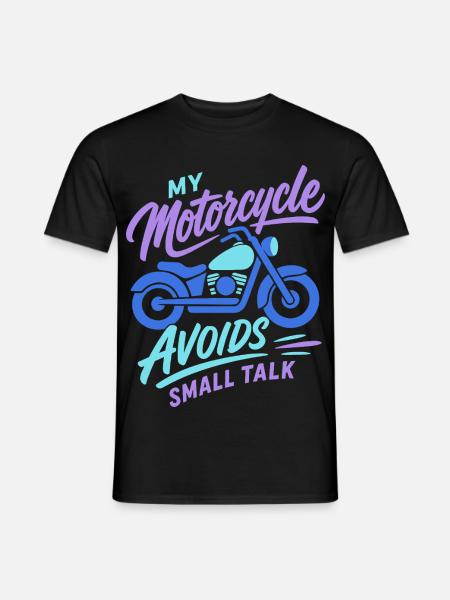 My Motorcycle Avoids Small Talk - Männer T-Shirt - Schwarz