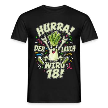 Hurra der Lauch wird erwachsen - Männer T-Shirt - Schwarz - Vorne - AI Model Male 178 light (178cm)