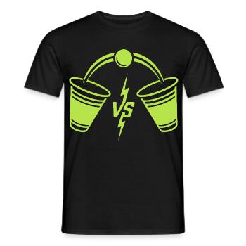 Beer Pong Duell - Männer T-Shirt - Schwarz - Vorne - AI Model Male 178 light (178cm)