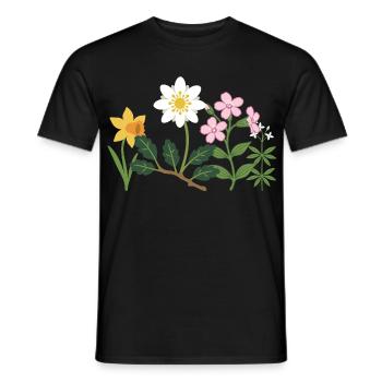 Bunte Narzisse · Blumen · Blumenstrauß - Männer T-Shirt - Schwarz - Vorne - AI Model Male 178 light (178cm)