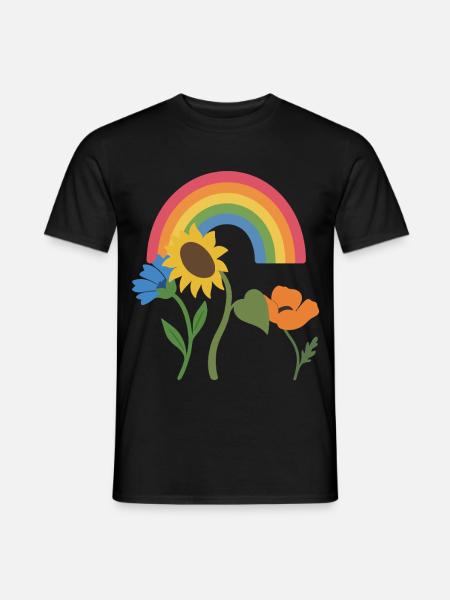 Natur · Mohn · Naturfreunde · Kornblume - Männer T-Shirt - Schwarz