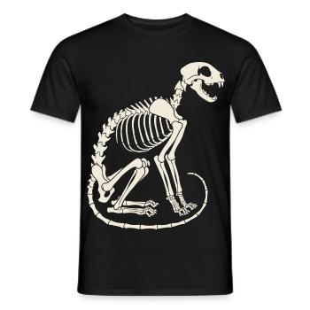 Skelett Katze - Männer T-Shirt - Schwarz - Vorne - AI Model Male 178 light (178cm)