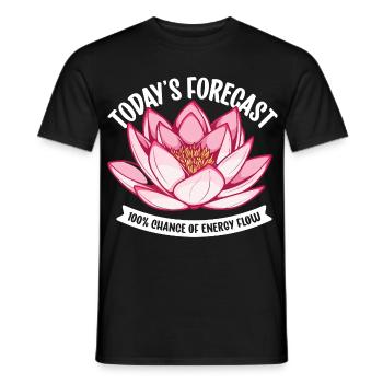 Energie fließt - Lotus öffnet sich - Männer T-Shirt - Schwarz - Vorne - AI Model Male 178 light (178cm)