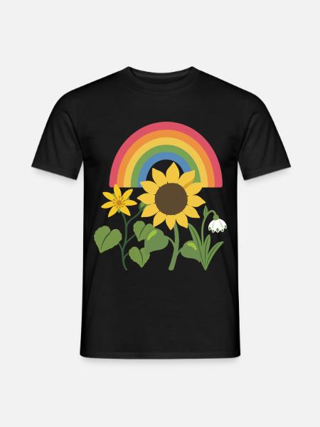 Natur · Blumen · Bunte Sonnenblume - Männer T-Shirt - Schwarz