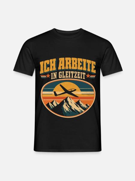Segelflieger Arbeite in Gleitzeit - Männer T-Shirt - Schwarz