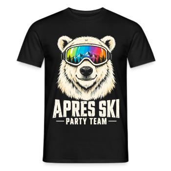 Apres Ski Party Team, Skifahren, Hüttenparty - Männer T-Shirt - Schwarz - Vorne - AI Model Male 178 light (178cm)