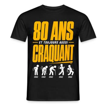 80 Jahre und noch immer knackig - Männer T-Shirt - Schwarz - Vorne - AI Model Male 178 light (178cm)