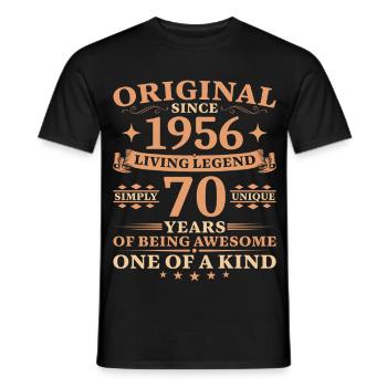 Birthday 1956 Jahrgang Living Legend 70 Years - Männer T-Shirt - Schwarz - Vorne - AI Model Male 178 light (178cm)