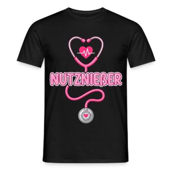 NUTZNIEẞER Lustiges Pflege Krankenschwester Arzt M - Männer T-Shirt - Schwarz - Vorne - AI Model Male 178 light (178cm)