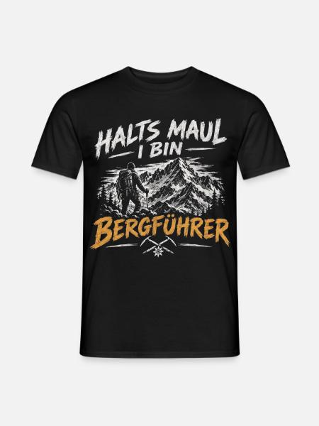 Bergführer Spruch: Halt's Maul - Männer T-Shirt - Schwarz
