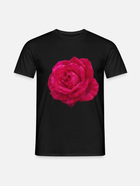 Rosenrosa Blütenblüte - Männer T-Shirt - Schwarz