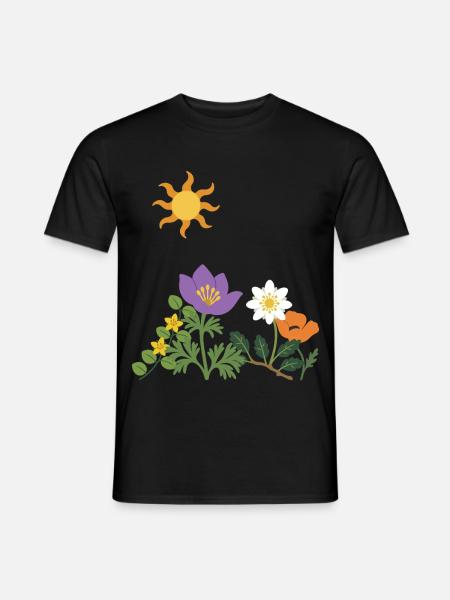 Blumen · Sonne · Natur · Mohn - Männer T-Shirt - Schwarz
