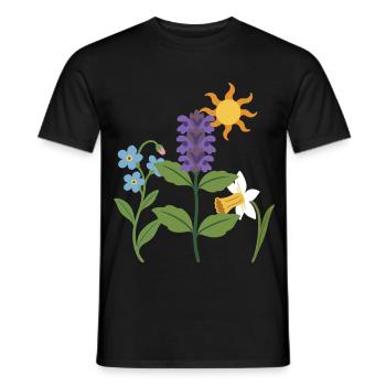 Narzisse · Sonne · Blumen · Natur - Männer T-Shirt - Schwarz - Vorne - AI Model Male 178 light (178cm)