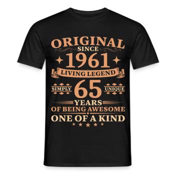 Birthday 1961 Jahrgang Living Legend 65 Years - Männer T-Shirt - Schwarz - Vorne - AI Model Male 178 light (178cm)