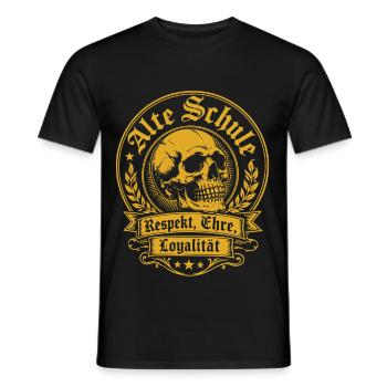 Alte Schule Respekt Ehre Loyalität Skull - Männer T-Shirt - Schwarz - Vorne - AI Model Male 178 light (178cm)