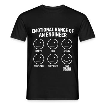 Emotional Range of an Engineer Funny - Männer T-Shirt - Schwarz - Vorne - AI Model Male 178 light (178cm)