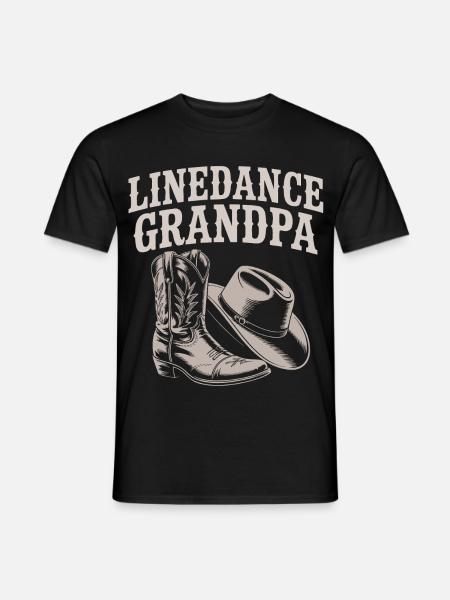 LineDance Grandpa Western Boots - Männer T-Shirt - Schwarz