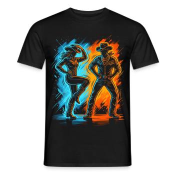Linedance Herren Damen Kinder Line Dance - Männer T-Shirt - Schwarz - Vorne - AI Model Male 178 light (178cm)