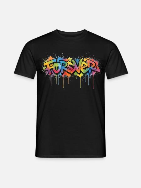 Für immer Graffiti-Regenbogen - Männer T-Shirt - Schwarz