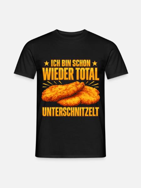 Unterschnitzelt Schnitzel Liebhaber Spruch - Männer T-Shirt - Schwarz