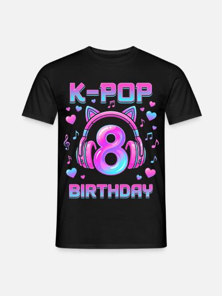 K-Pop Girls 8. Geburtstagsmädchen Geschenk Kpop Geburtstag - Männer T-Shirt - Schwarz