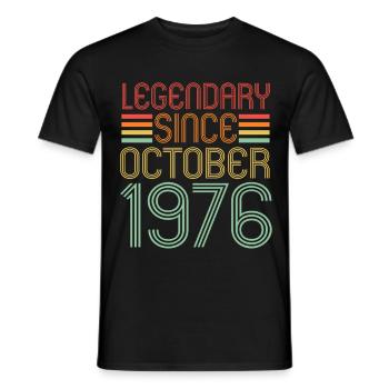 Legendary since October 1976 Geburtstag Geschenk - Männer T-Shirt - Schwarz - Vorne - AI Model Male 178 light (178cm)
