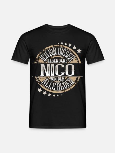 Nico - Männer T-Shirt - Schwarz