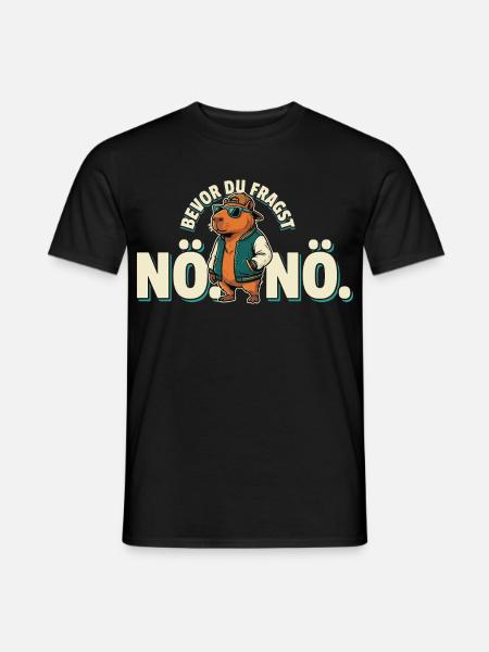 Beaver Streetstyle – Nö Nö Grafik - Männer T-Shirt - Schwarz