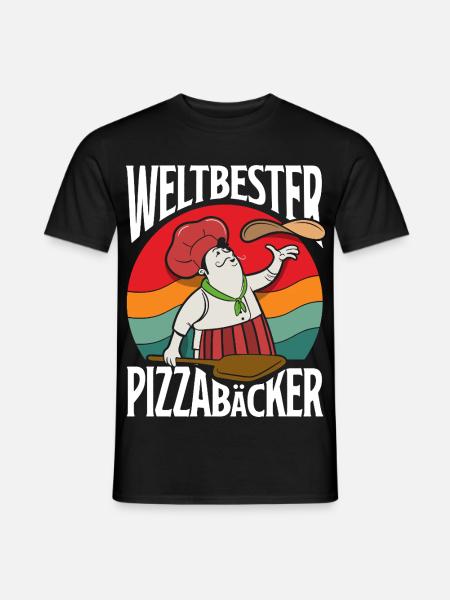 Weltbester Pizzabäcker Spruch - Männer T-Shirt - Schwarz