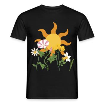Natur · Sonne · Naturfreunde · Blumen - Männer T-Shirt - Schwarz - Vorne - AI Model Male 178 light (178cm)
