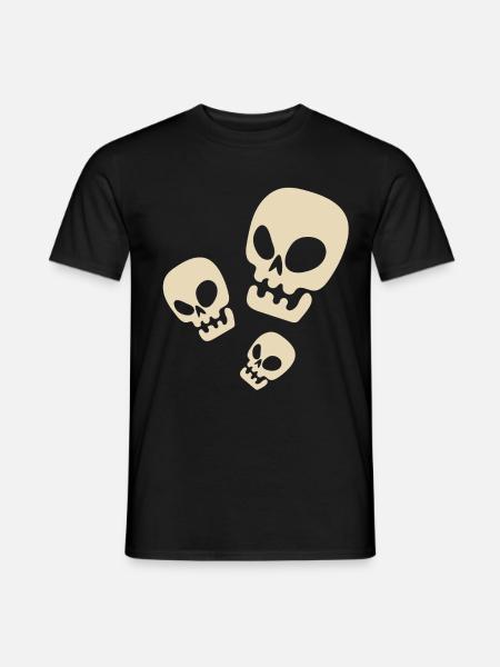 Drei Schädel - Männer T-Shirt - Schwarz