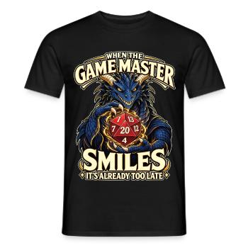 When the Game Master Smiles – D20 RPG - Männer T-Shirt - Schwarz - Vorne - AI Model Male 178 light (178cm)