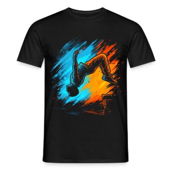 Freerunning Freerunner Herren Parkour Kinder - Männer T-Shirt - Schwarz - Vorne - AI Model Male 178 light (178cm)