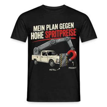 Spritpreise Humor Auto Fahrer Mechaniker Witziges - Männer T-Shirt - Schwarz - Vorne - AI Model Male 178 light (178cm)