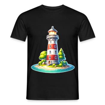 Leuchtturm - Männer T-Shirt - Schwarz - Vorne - AI Model Male 178 light (178cm)