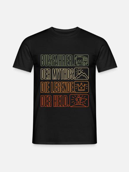 Busfahrer Mythos Legende Held - Männer T-Shirt - Schwarz