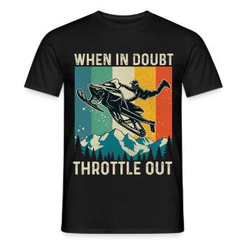 Im Zweifel Gas geben – Schneemobil-Schlittenfahrer - Männer T-Shirt - Schwarz - Vorne - AI Model Male 178 light (178cm)