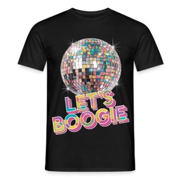Discoball Vintage Retro Let's Boogie Disco Ball - Männer T-Shirt - Schwarz - Vorne - AI Model Male 178 light (178cm)