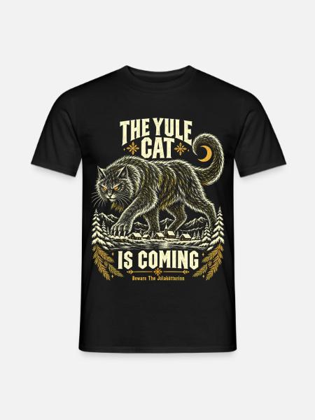 Weihnachtskatze isländische Weihnachten Wintersonnenwende - Männer T-Shirt - Schwarz