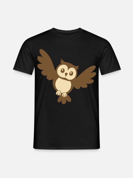 Eule Vogelmotiv Geschenkidee Illustration - Männer T-Shirt - Schwarz