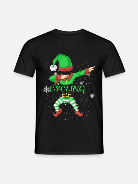 Die Fahrradelfen-Weihnachts-Matching-Familiengruppe - Männer T-Shirt - Schwarz