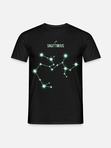 Schütze Tierzeichen Stern Sternbild Grün - Männer T-Shirt - Schwarz