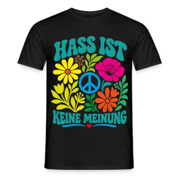 Hass ist keine Meinung - Männer T-Shirt - Schwarz - Vorne - AI Model Male 178 light (178cm)