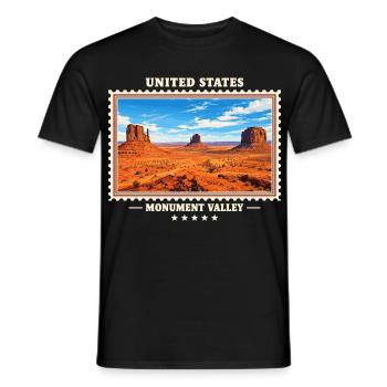 Vereinigte Staaten Monument Valley Vintage Reisema - Männer T-Shirt - Schwarz - Vorne - AI Model Male 178 light (178cm)