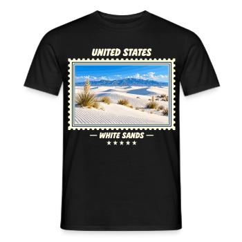 Vereinigte Staaten White Sands Vintage Reisemarke - Männer T-Shirt - Schwarz - Vorne - AI Model Male 178 light (178cm)